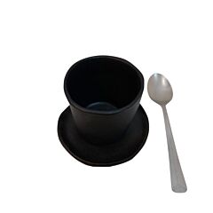 Ceașcă Espresso Neagră, cu Farfurie
